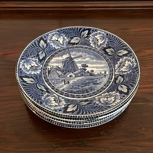 Ceramique Maastricht Blue Wall Plates - Set of 4